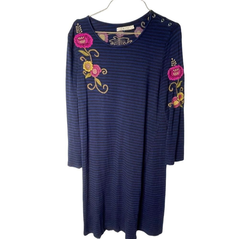 Anthropologie Caite Embroidered Floral Dress